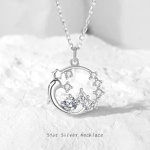 Collier Pendentif Couronne de Dauphin en Argent Sterling 925 Design Original pour Femme Avec Zirconia Cadeau Romantique Saint Valentin