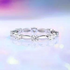 Macro detail of S925 sterling silver ring featuring sparkling zircon crown design
