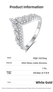 Macro shot of V-shaped S925 sterling silver ring with cubic zirconia and S925 hallmark
