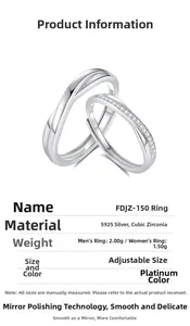 Détails macro de bagues Mobius en argent S925 avec poinçon S925 et oxydes de zirconium