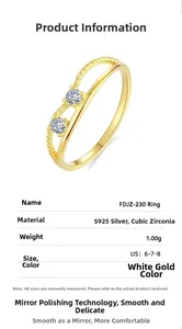 Detail showing S925 silver double layer ring with cubic zirconia and twisted rope texture