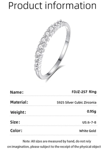 Detailed view of S925 sterling silver stacking ring with small cubic zirconia stones