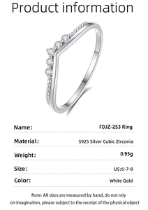 Macro shot of S925 sterling silver V-shape ring with zirconia and beaded edge detail