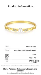 Detailed macro view of S925 sterling silver stamp on golden shell pearl ring band