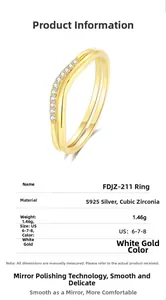 Detail of S925 silver wavy double-layer ring with sparkling cubic zirconia stones