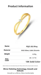 Detail view of S925 sterling silver ring with cubic zirconia and woven texture design