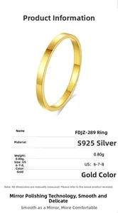 Detailed macro view showing the S925 hallmark on the gold minimalist silver ring