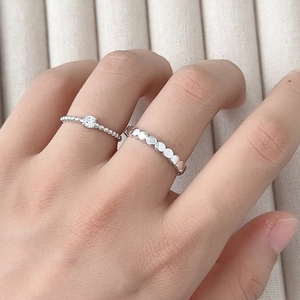 S925 sterling silver couple rings set with minimalist solitaire diamond and twisted band