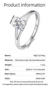 Detailed specs of S925 silver ring featuring 0.5ct moissanite with S925 hallmark
