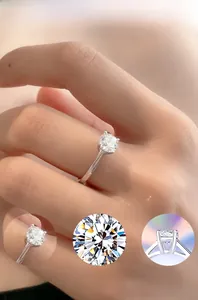 Detail of S925 silver ring with cubic zirconia showing nano plating and mirror polish