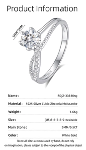 Dettaglio macro dell'anello in argento S925 con moissanite da 0,5CT e design intrecciato