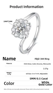 Detail view of S925 silver ring with 50-point moissanite and adjustable band structure