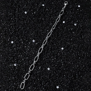 Bracelet chaîne à maillons ovales en acier inoxydable pour homme style hip hop