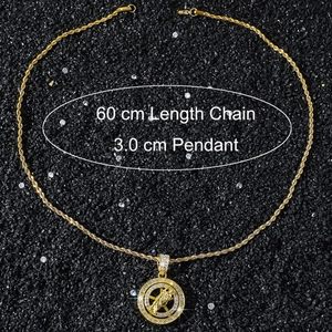 Saint Jude Anhänger Halskette mit goldener Kette in 60cm Länge und 3,0cm Durchmesser