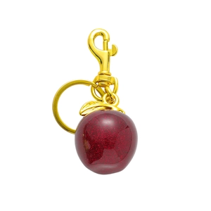 Porte-clés Pomme en Résine Alliage de Zinc Pendentif Fruit Pailleté pour Sacs Sac à Dos Accessoires Femme Homme
