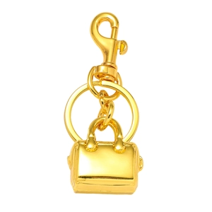 Metal Handbag Keychain Mini Boston Bag Charm Electroplated Zinc Alloy Pendant For Women Key Ring Purse Decoration