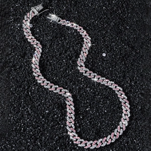 Collier Chaîne Cubaine Hip Hop pour Femmes en Alliage Incrusté de Strass Couleur Argent Bijoux Streetwear Personnalisés Collier Bracelet