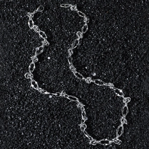 Hip Hop Men Stainless Steel Barbed Wire Knot Link Chain Necklace Streetwear Geometric Spliced Jewelry For Women Unisex