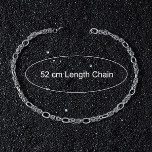 Collier chaîne hip hop en acier inoxydable pour homme, longueur 52 cm, finition argent