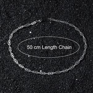 Collier chaîne de 50cm en acier inoxydable argenté avec maillons ovales et design creux