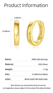 Macro shot of 18K gold plated S925 silver earrings with twisted design and S925 hallmark
