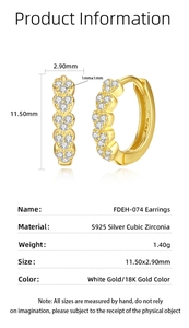 Spécifications détaillées de taille pour créoles en argent S925 doré en forme de cœur