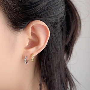 Funkelnde gedrehte Creolen in Gold und Silber mit Zirkonia-Besatz für Damen und Herren