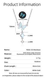 Tableau des tailles détaillé pour le collier papillon lumineux en argent S925