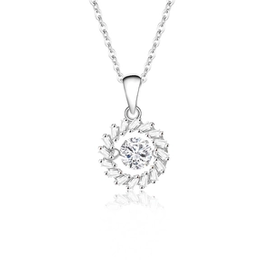 Elegant S925 sterling silver windmill necklace with sparkling moissanite sunflower pendant