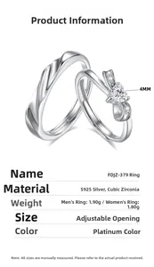 Detailansicht der S925 Silber Paarringe mit Herz-Zirkonia und Schleifen-Design