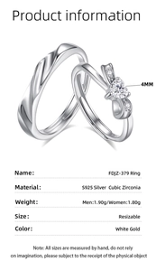 Detailansicht der S925 Silber Paar-Ringe mit Schleifen-Design und herzförmigem Zirkonia-Stein
