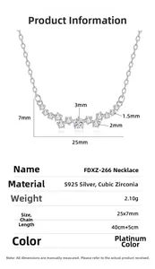 Detailed S925 sterling silver smile necklace specifications with dimensions and weight