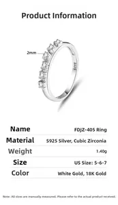 Primer plano detallado del sello de plata S925 y el pavé de diamantes de circonita de 2 mm
