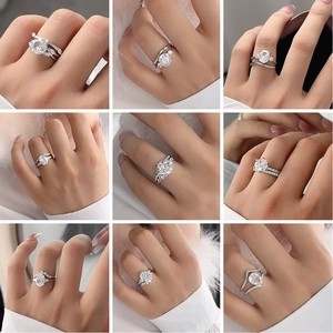 Elegant 925 sterling silver bridal ring set featuring pear and round cut cubic zirconia