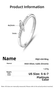 Vue détaillée de la bague en argent S925 taille marquise avec ses spécifications