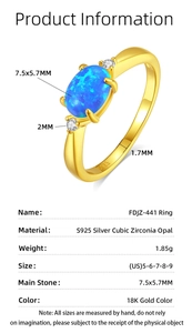 Nahaufnahme des S925 Silberrings mit ovalem blauem Opal und S925-Prägestempel