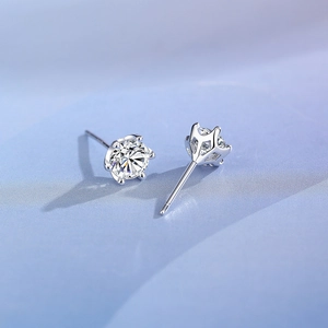 Boucles d'oreilles classiques en argent 925 moissanite 0,5CT à six griffes pour femmes et hommes