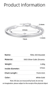 Detailed technical diagram of a S925 sterling silver layered beaded bracelet and bangle