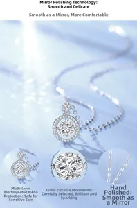 Dettaglio della collana in argento S925 con pendente a cuore e finitura nano