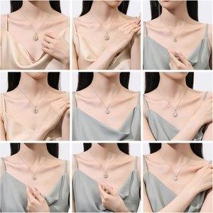 S925 sterling zilveren kettingen met kanariegele zirkonia hangers in diverse vormen