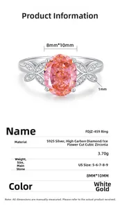 Macro detail of S925 silver ring featuring an 8x10mm radiant cut pink gemstone