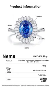 Macro detail of S925 silver ring featuring a 7x9mm radiant cut royal blue sapphire stone