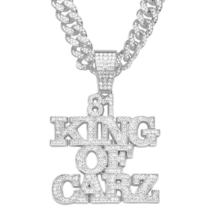 Collier hip-hop 81 King of Carz avec pendentif lettres et grosse chaîne cubaine