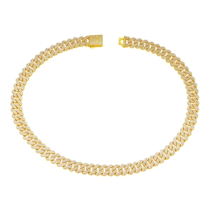 Collier et Bracelet Hiphop en Alliage Maille Cubaine pour Hommes Strass Iced Out Chaîne Rhombique pour Bijoux Mode Fête Streetwear