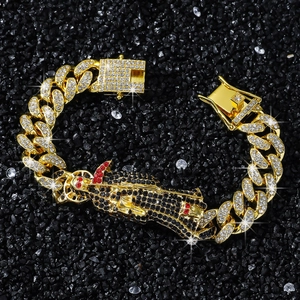 Hip Hop Iced Out Panzerkette Armband Santa Muerte Anhänger Strass Eingelegt Legierung Kette Schmuck Für Damen Herren Gold Silber