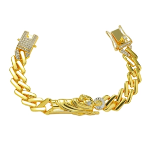 Hip Hop Herren Damen Legierung Strass Sankt Judas Jesus Religiös Pave Panzerkette Armband Schmuck Gold Silber Plattiert