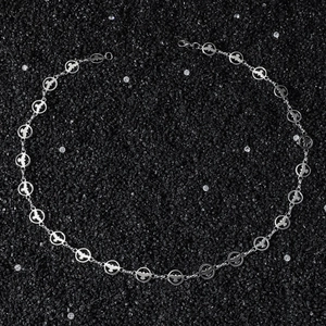 Collier unisexe en acier inoxydable avec colombe de la paix et maillons cercles évidés