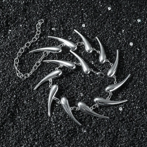 Punk Hip Hop Thorn Geometric Metal Necklace Zinc Alloy Thorns Stainless Steel Chain Streetwear Grunge Unisex Jewelry