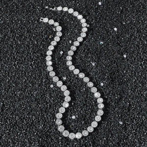 Collier tennis classique 8mm en argent avec oxydes de zirconium pour hommes