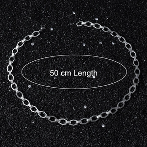 50cm Men's hip hop geometric link chain necklace with engraved hexagonal patterns